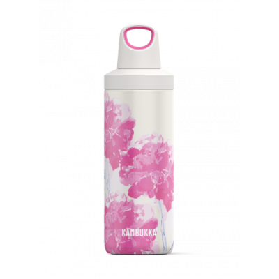 Бутилка за вода двустенна Kambukka Reno Insulated с капак 2 в 1 Twist, 500 мл, розови цветя 11-05012