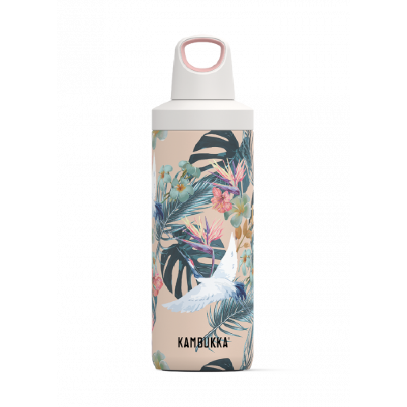 Бутилка за вода двустенна Kambukka Reno Insulated с капак 2 в 1 Twist, 500 мл, райски цветя 11-05003 Бутилка за вода двустенна Kambukka Reno Insulated с капак 2 в 1 Twist, 500 мл, райски цветя 11-05003