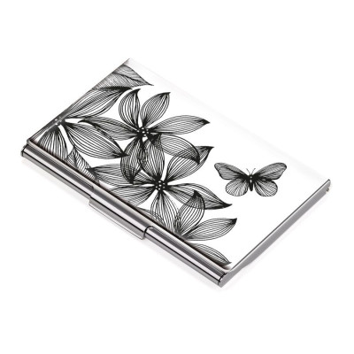 Визитник Troika-BLACK FLOWERS #CDC10-A152