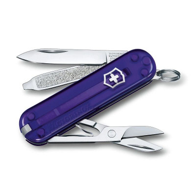 Швейцарски джобен нож Victorinox Classic SD Transparent Persian Indigo 0.6223.T29G
