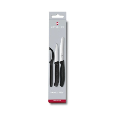 Комплект Victorinox Swiss Classic, два ножа и белачка, черни 6.7113.31