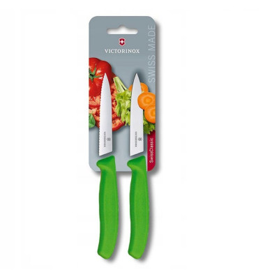 Комплект два ножа за плодове и зеленчуци Victorinox Swiss Classic,10 см, зелени 6.7796.L4B
