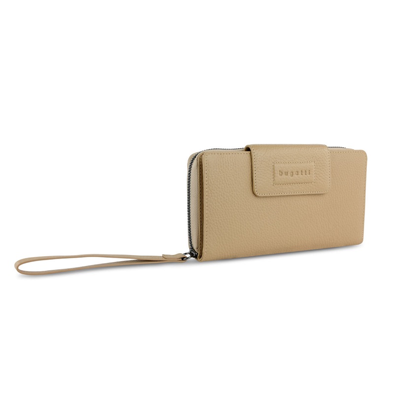 Дамски кожен портфейл Bugatti Elsa Long Zip Wallet, бежов 49 4628 54