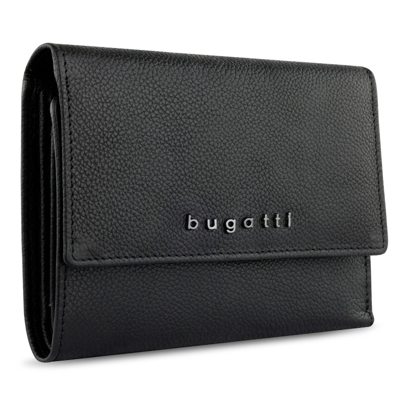 Дамски кожен портфейл Bugatti Bella Ladies Flip Wallet, RFID защита, черен 49 4823 01
