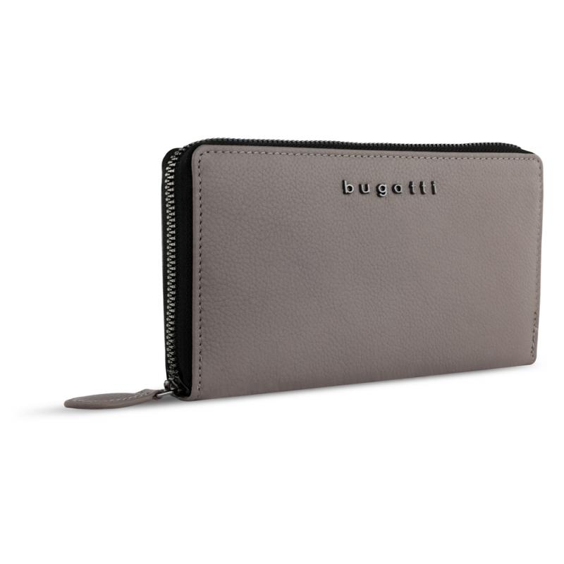 Дамски кожен портфейл Bugatti Bella Ladies Long Zip Wallet, RFID защита, таупе 49 4822 62