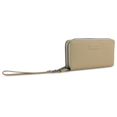 Дамски кожен портфейл Bugatti Elsa Long Double Zip Wallet, бежов 49 4629 54
