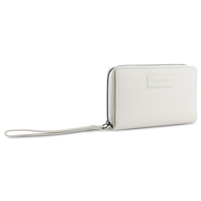Дамски кожен портфейл Bugatti Elsa Zip Wallet, бял 49 4625 40