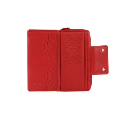 Кожен портфейл Bugatti Vertice дамски,чeрвен, 24CC 49 3192 16