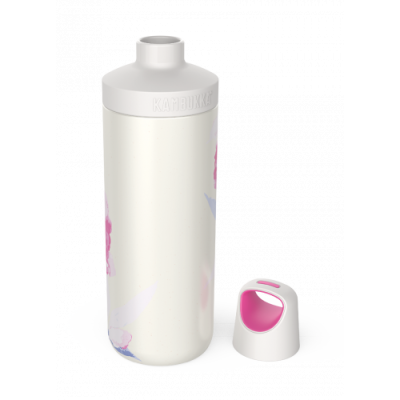 Бутилка за вода двустенна Kambukka Reno Insulated с капак 2 в 1 Twist, 500 мл, розови цветя 11-05012 Бутилка за вода двустенна Kambukka Reno Insulated с капак 2 в 1 Twist, 500 мл, розови цветя 11-05012