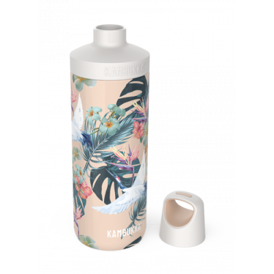 Бутилка за вода двустенна Kambukka Reno Insulated с капак 2 в 1 Twist, 500 мл, райски цветя 11-05003 Бутилка за вода двустенна Kambukka Reno Insulated с капак 2 в 1 Twist, 500 мл, райски цветя 11-05003