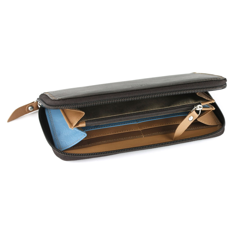 Дамски портфейл Mano Multicolorus 24 кафяв/тъмнокафяв M17724BR/TP