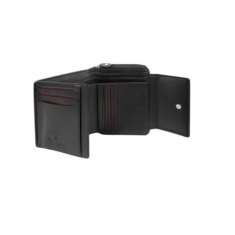 Дамски портфейл с цип Mano Linea, черен M15816BK