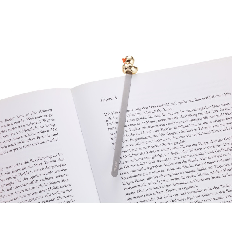 Разделител за книги Troika-BOOKMARK DUCK, златист BKM24/GO