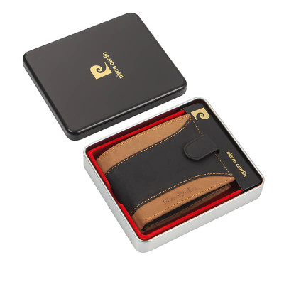 Кафяв мъжки портфейл естествена кожа с RFID защита Pierre Cardin PCL02729
