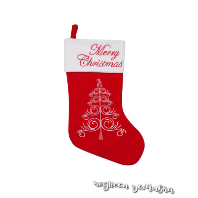 Коледен чорап с елха "Merry Christmas"