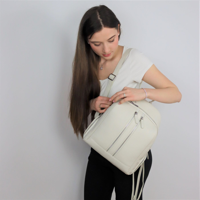 Rossi RSL89157 Дамска раница от естествена кожа, слонова кост