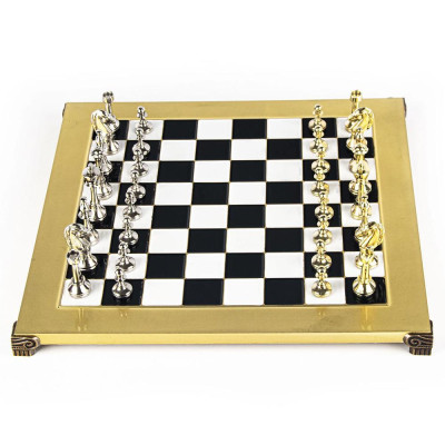Луксозен месингов шах Manopoulos Metal Staunton Black/Gold, 36x36