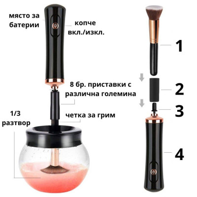 Система за почистване на четки за грим BRCLN01 Система за почистване на четки за грим