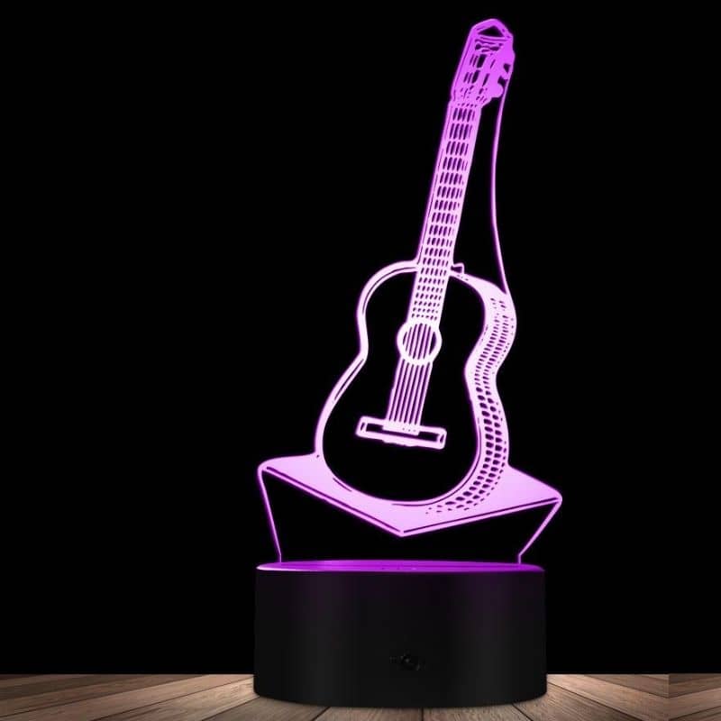 Нощна лампа с 3D LED Китара - 7 цвята светлина GLBB043 Нощна лампа с 3D LED Китара - 7 цвята светлина