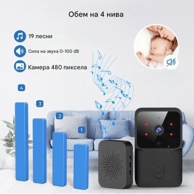Смарт безжичен звънец MB4328 Смарт безжичен звънец