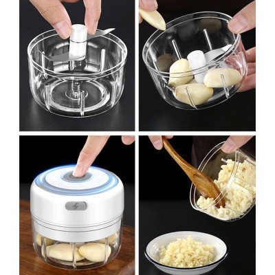 Кухненски мини чопър с две купи и USB зареждане MM05086 Кухненски мини чопър с две купи и USB зареждане