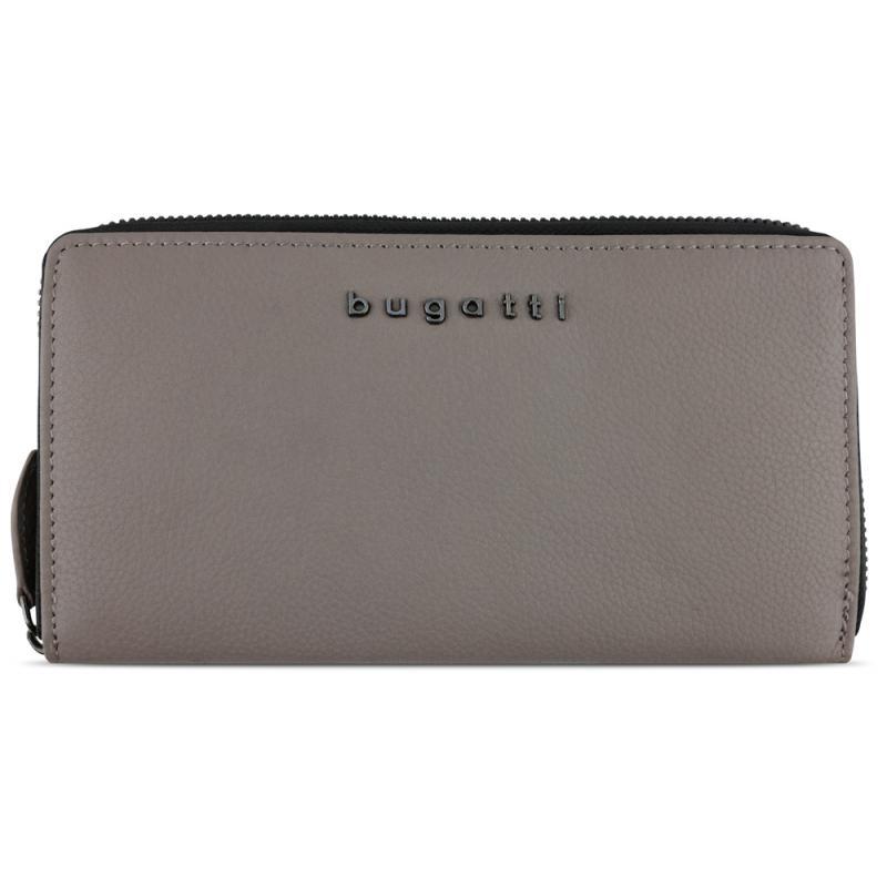 Дамски кожен портфейл Bugatti Bella Ladies Long Zip Wallet, RFID защита, таупе