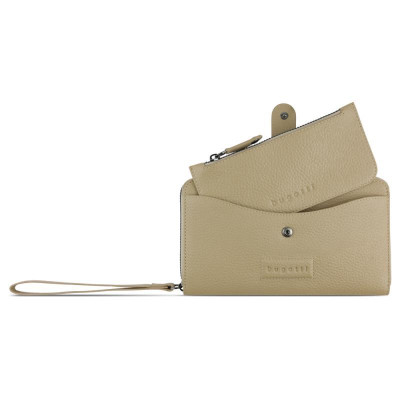 Дамски кожен портфейл Bugatti Elsa Long, бежов