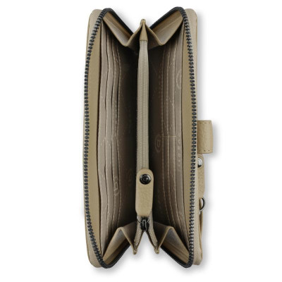 Дамски кожен портфейл Bugatti Elsa Long, бежов