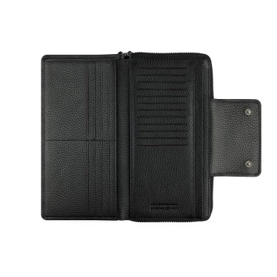 Дамски кожен портфейл Bugatti Elsa Long Zip Wallet, черен