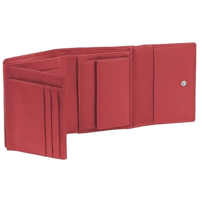 Дамски кожен портфейл Bugatti Linda Continental 6CC, eстествена кожа, червен