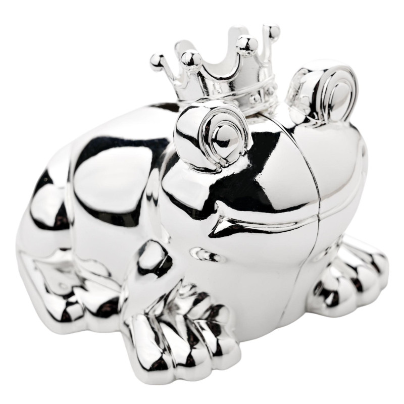 Касичка Bambino Frog with Crown, посребрена