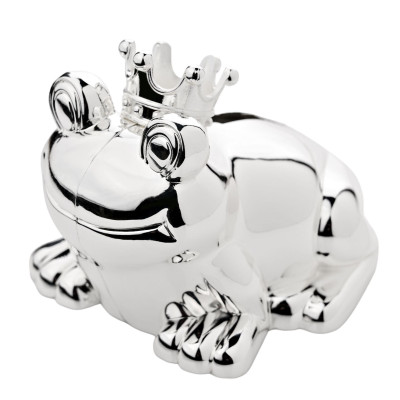 Касичка Bambino Frog with Crown, посребрена