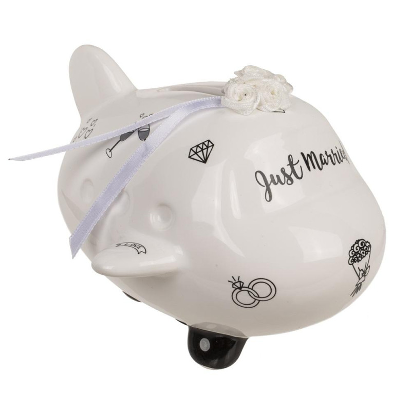 Керамична касичка Airplane, Just Married