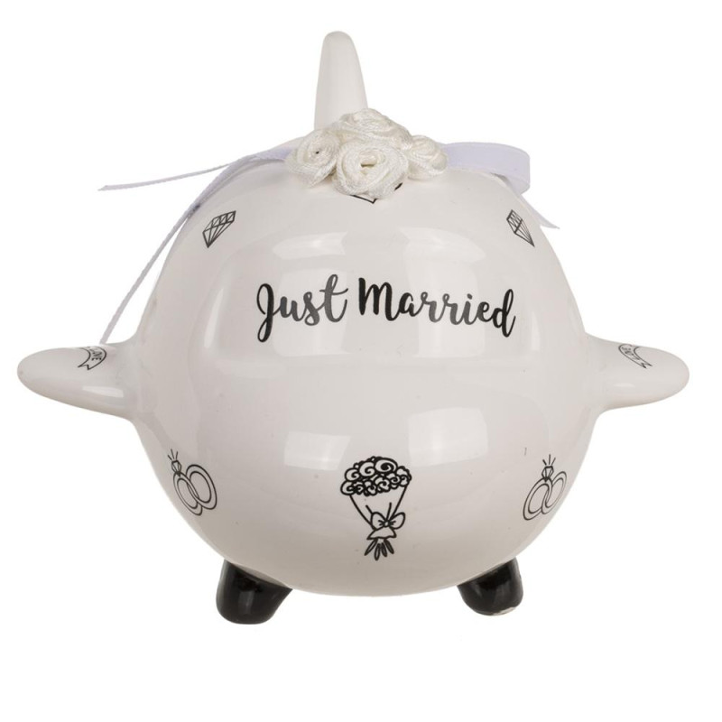 Керамична касичка Airplane, Just Married