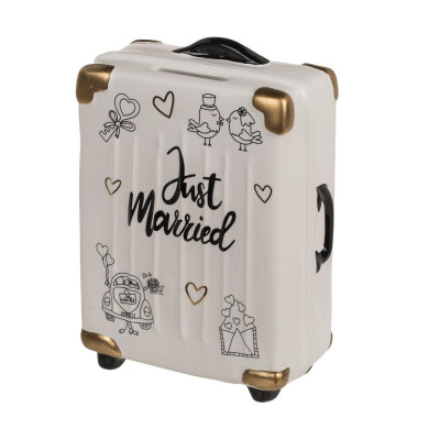Керамична касичка куфар, Just Married