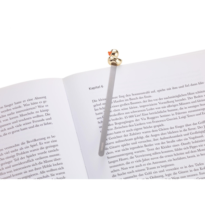 Разделител за книги Troika-BOOKMARK DUCK, златист