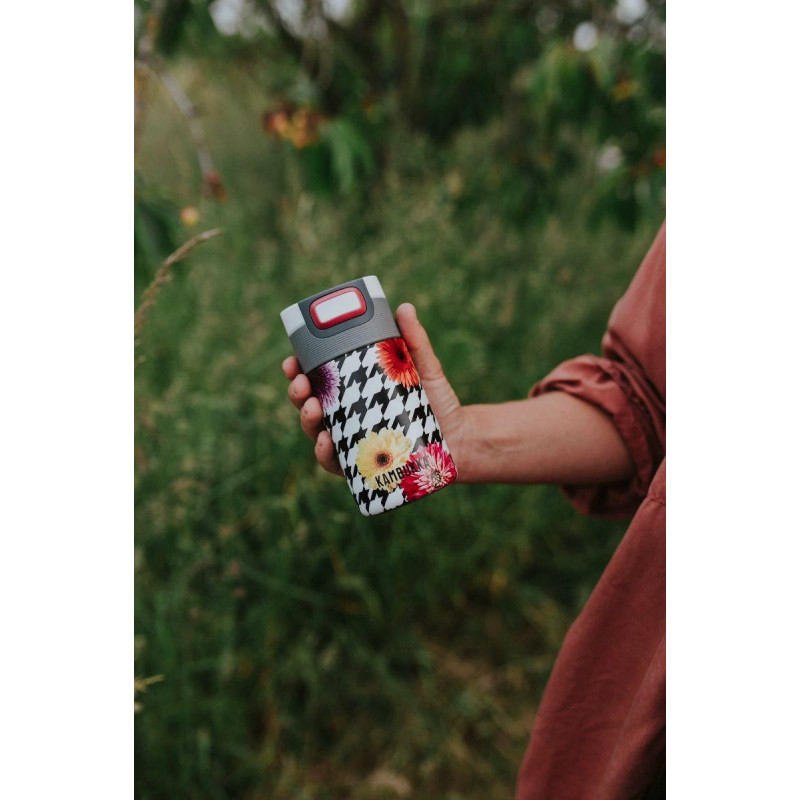 Термочаша от неръждаема стомана Kambukka Etna с термокапак 3 в 1 Snapclean®, 300 мл, Floral Patchwork