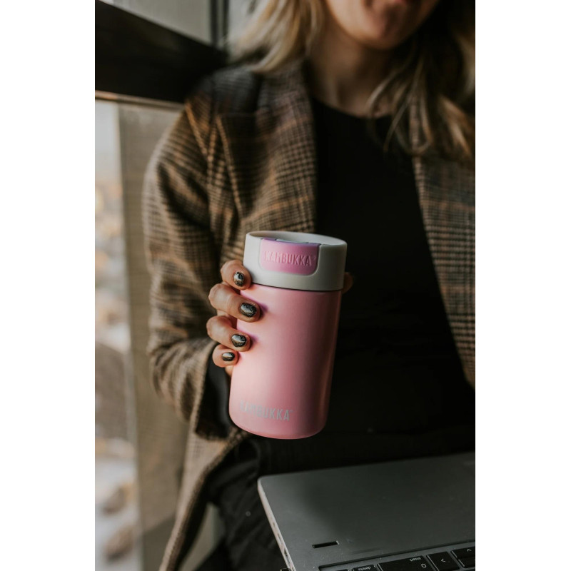 Термочаша от неръждаема стомана Kambukka Olympus с термокапак Snapclean®, 300 мл, Pink Kiss