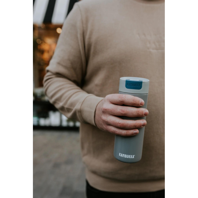 Термочаша от неръждаема стомана Kambukka Olympus с термокапак Snapclean®, 500 мл, Serious Grey