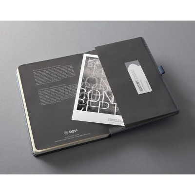 Бележник Sigel - Conceptum, A5, линиран, с твърди корици, сив