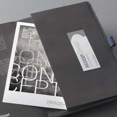 Бележник Sigel - Conceptum, A5, линиран, с твърди корици, сив