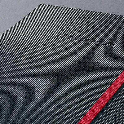 Бележник Sigel - CONCEPTUM, A5, на редове, твърди корици, черен/червен