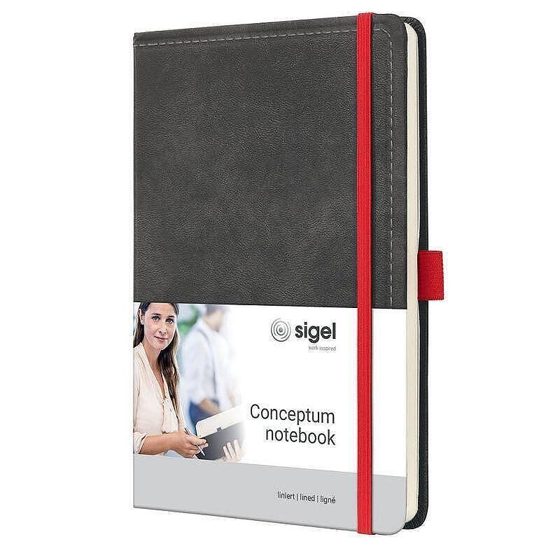Бележник Sigel CONCEPTUM®, A5, ретро дизайн, твърда корица, черен