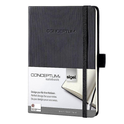 Бележник Sigel - CONCEPTUM, A6, на редове, твърда корица, черен