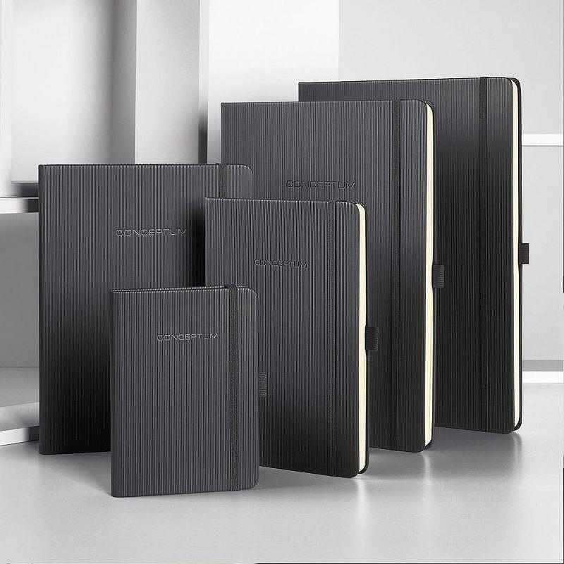 Бележник Sigel - CONCEPTUM, B5, на квадрати, твърда корица, черен