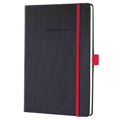 Бележник Sigel - Conceptum Red Edition, A5, на квадрати, твърди корици, черен