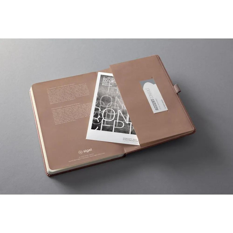 Бележник Sigel - Conceptum Rose Gold, A5, линиран, с твърди корици