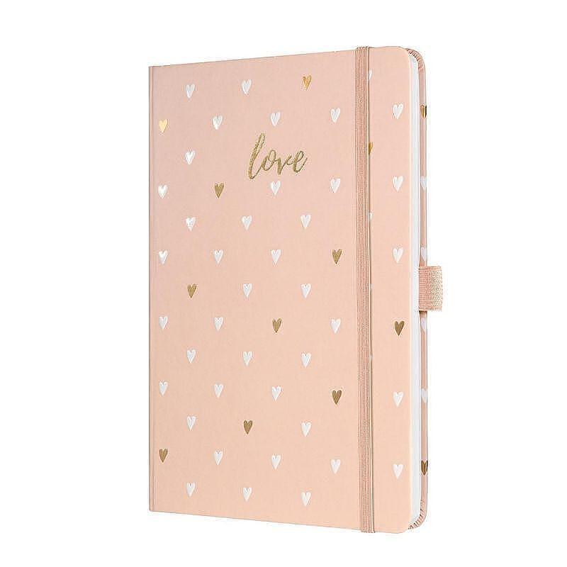 Бележник Sigel - Jolie, A5, на редове, твърди корици, Rose Love