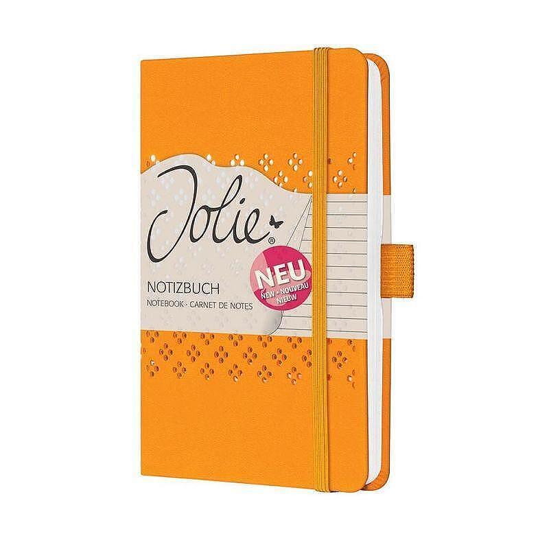 Бележник Sigel - Jolie, A6, на редове, твърди корици, оранжев