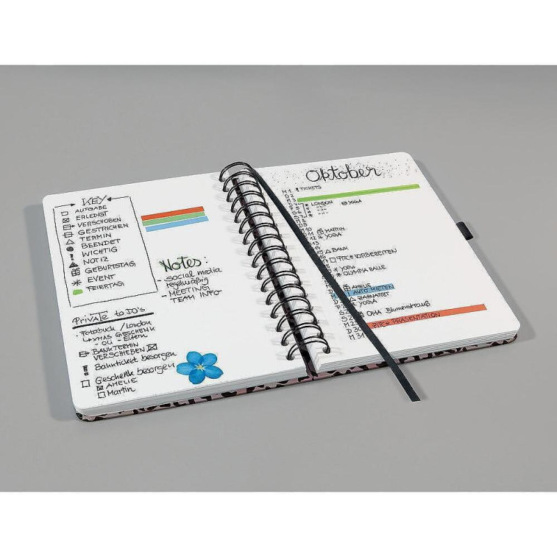 Бележник Sigel - Jolie Leo, A5, твърди корици, спирала